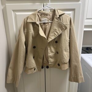 Universal Thread Women's Beige Cropped Trench Coat